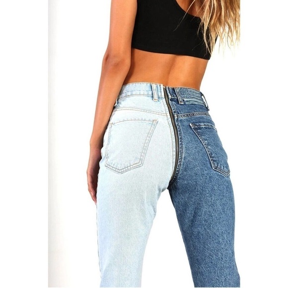 Revice Ying Yang Tokyo Wash Crops Full Zip 2 Toned Jeans Size 25 Women's - Picture 6 of 15